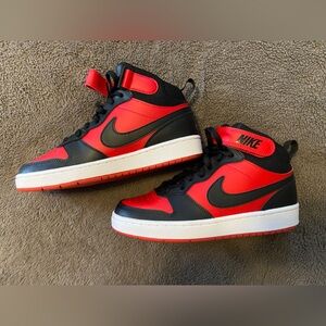 Nike Black and Red High-Top Sneakers